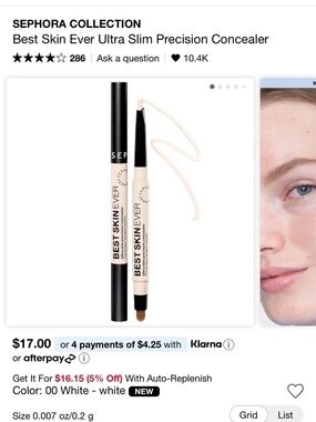 Sephora Best Skin Ever Precision Concealer — 00 White